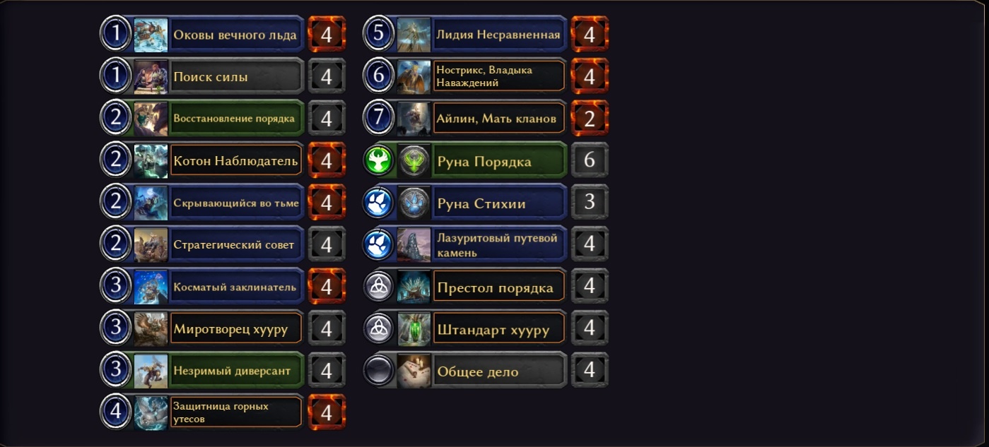 Eternal: обзор колоды Hooru Unseen (Стихия + Порядок)