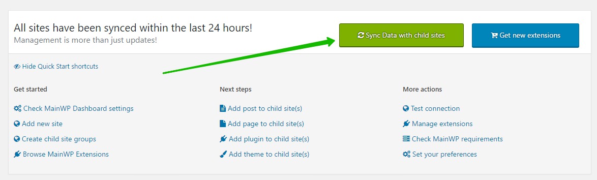 Sync Data with child sites