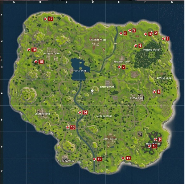 Fortnite: Battle Royale — лучшие точки для приземления