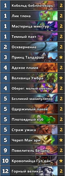 Гайд по Hearthstone: «Контроль Чернокнижник» от Картошечки