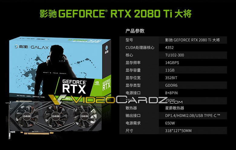 Galax выпустит видеокарты GeForce RTX 2080 Ti и GeForce RTX 2080