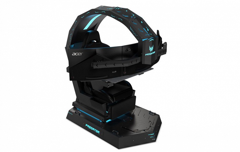 Игровое кресло Acer Predator Thronos оснащено встроенными вибромоторами и поддерживает установку трех мониторов