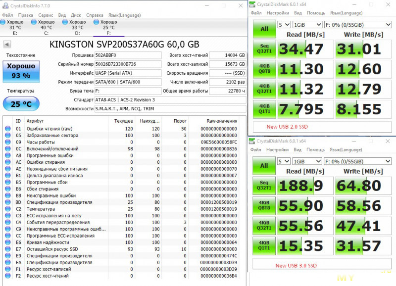 Кейс ORICO 2189U3-BK.  Sata 2.5" USB 3.0.