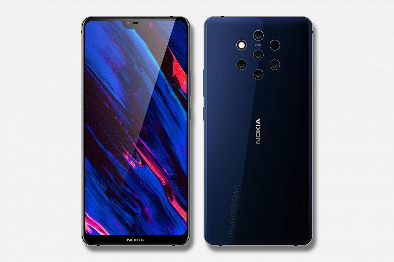Качественный рендер Nokia 9 с камерой на пять объективов