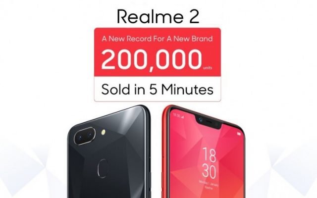 Oppo продала 200 000 смартфонов Realme 2 за 5 минут