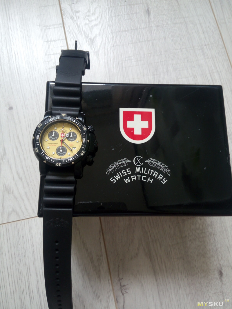 Яркие дайверские часы CX Swiss Military SEEWOLF I SCUBA NERO