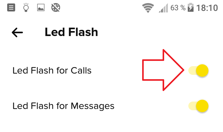led flash for calls