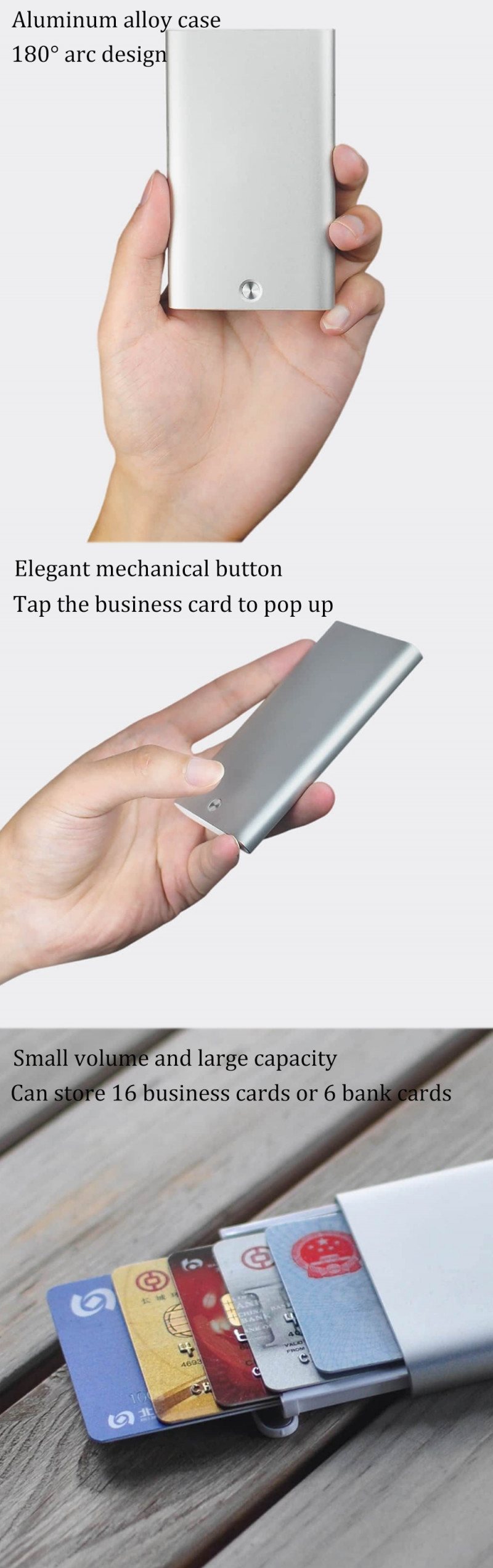 Металлический картхолдер Xiaomi MIIIW Automatic Pop Up Business Card Holder