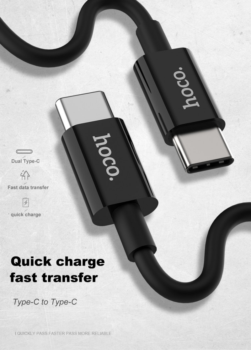 Два USB шнура USB-C to USB-C от производителя Hoco. Неплохие шнуры с нормальным качеством