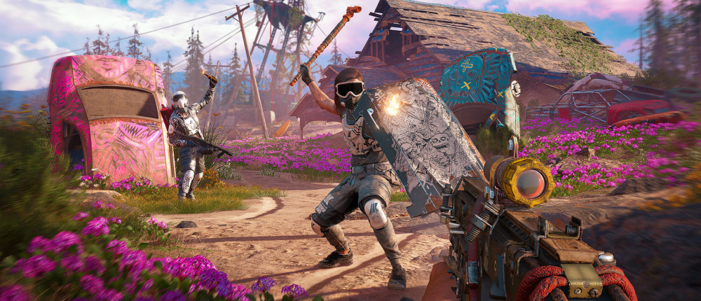 Посмотрите шесть минут нового геймплея Far Cry New Dawn — стелс, езда на машине и пиломет