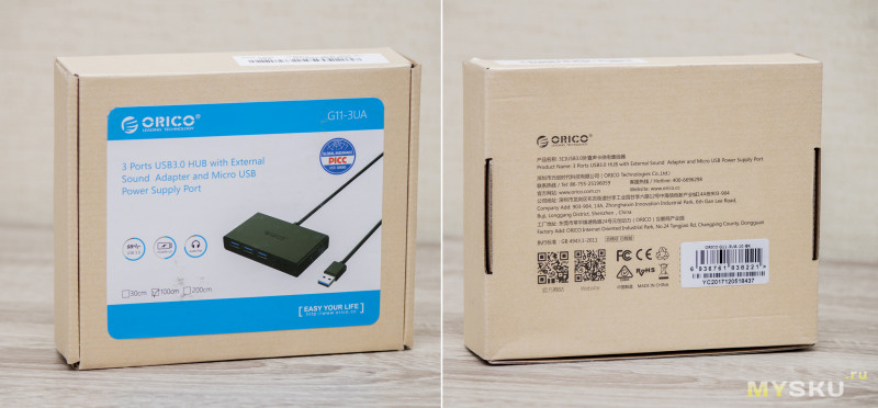 Orico G11-3UA - USB 3.0 хаб со встроенной звуковой картой