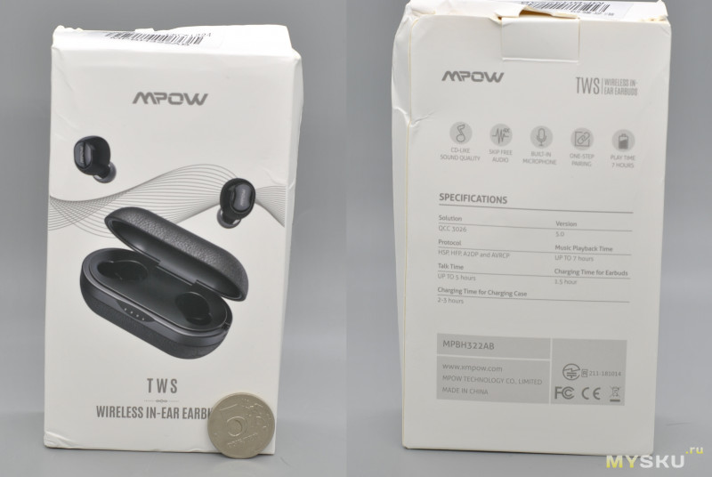 Беспроводные наушники Mpow T5 с APTX