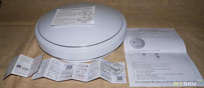 Потолочная LED люстра 24W, 72 светодиода плюс управление по WiFi.