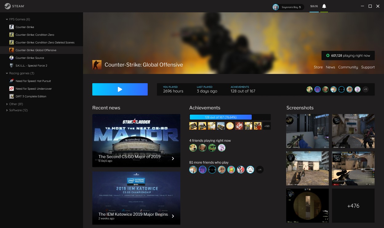 Возможный вариант обновленного интерфейса Steam