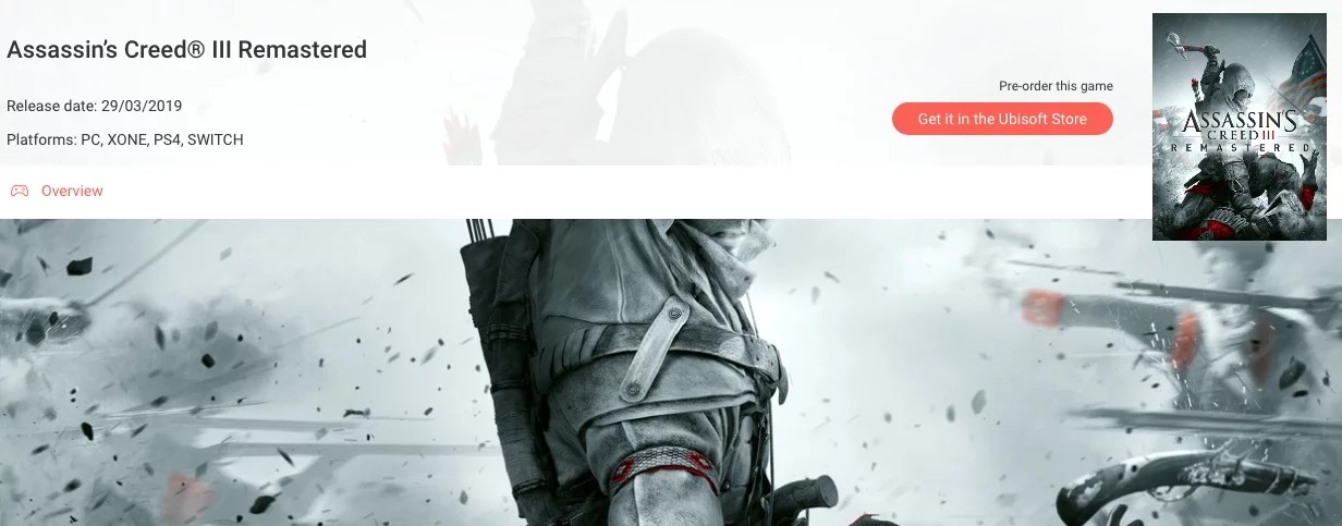 Слухи: Assassin's Creed 3 - Все-таки появится на Nintendo Switch