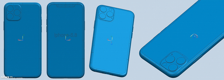 Созданные по чертежам точные трехмерные модели iPhone XI, iPhone XI Max и iPhone XIR