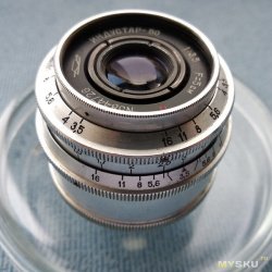 Объектив Индустар-50 для дальномерных фотокамеркамер М39х1 28,8 мм. Из цикла "Вторая жизнь советской оптики".