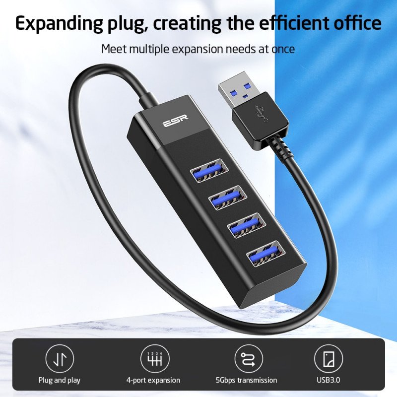 Hub USB 3.0 ESR на 4 порта за 4.79$ (8.63$ за два)