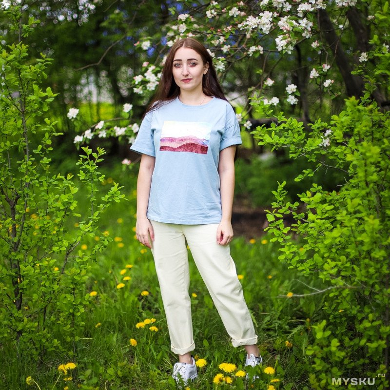 Хлопковая футболка с принтом