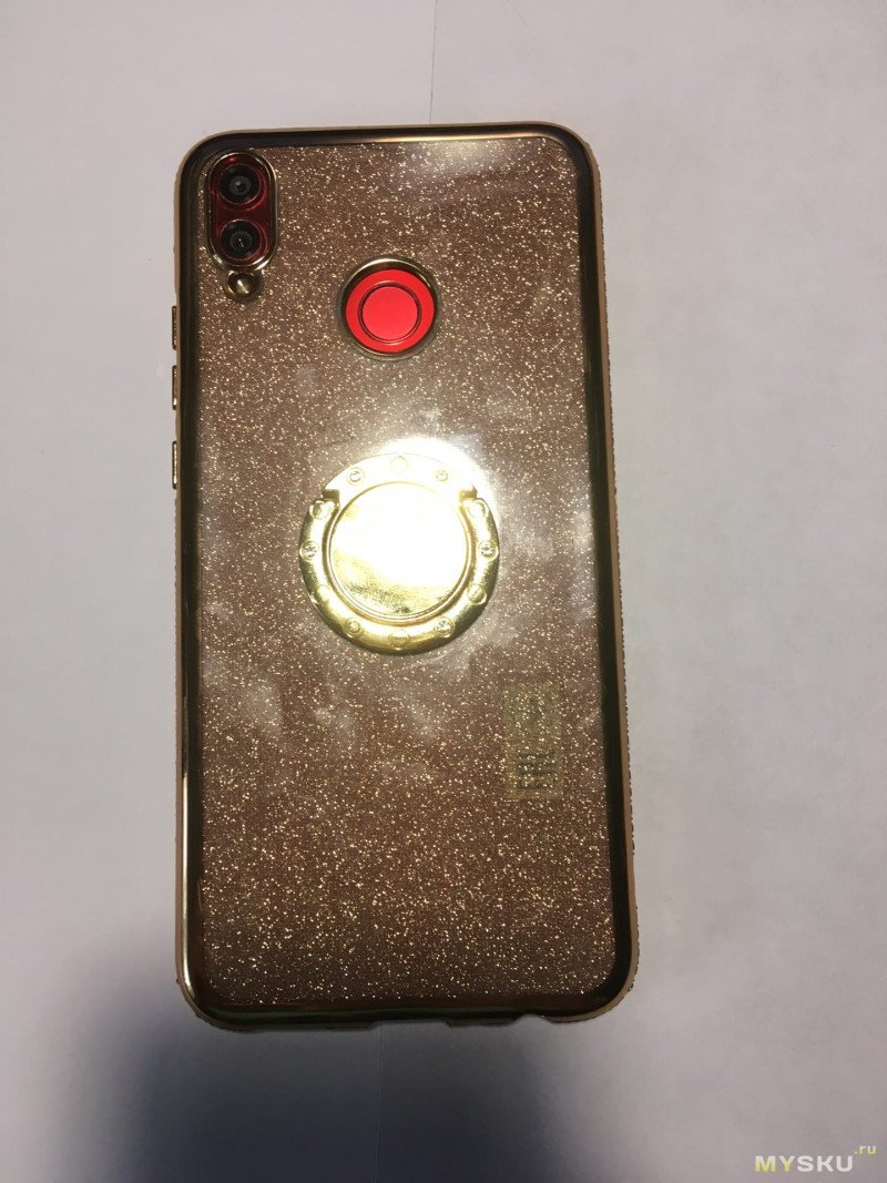 Чехол со стразами и кольцом на honor 8x