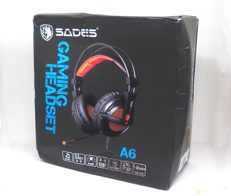 Игровая гарнитура Sades A6 со встроенным виртуальным звуком 7.1