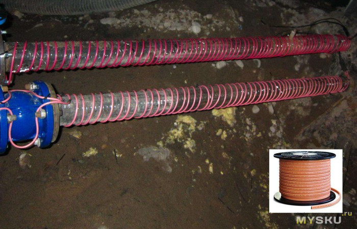 Кабель для обогрева труб изнутри (когда труба уже проложена и нет доступа ее утеплить)