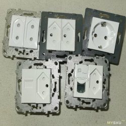 Модули Mosaic для розеток Schneider Unica и Legrand