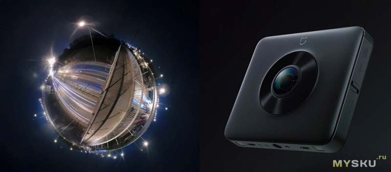 Панорамная камера Xiaomi Mijia 360° IP67 + Селфи палка Mijia Selfi stick за 100.19$
