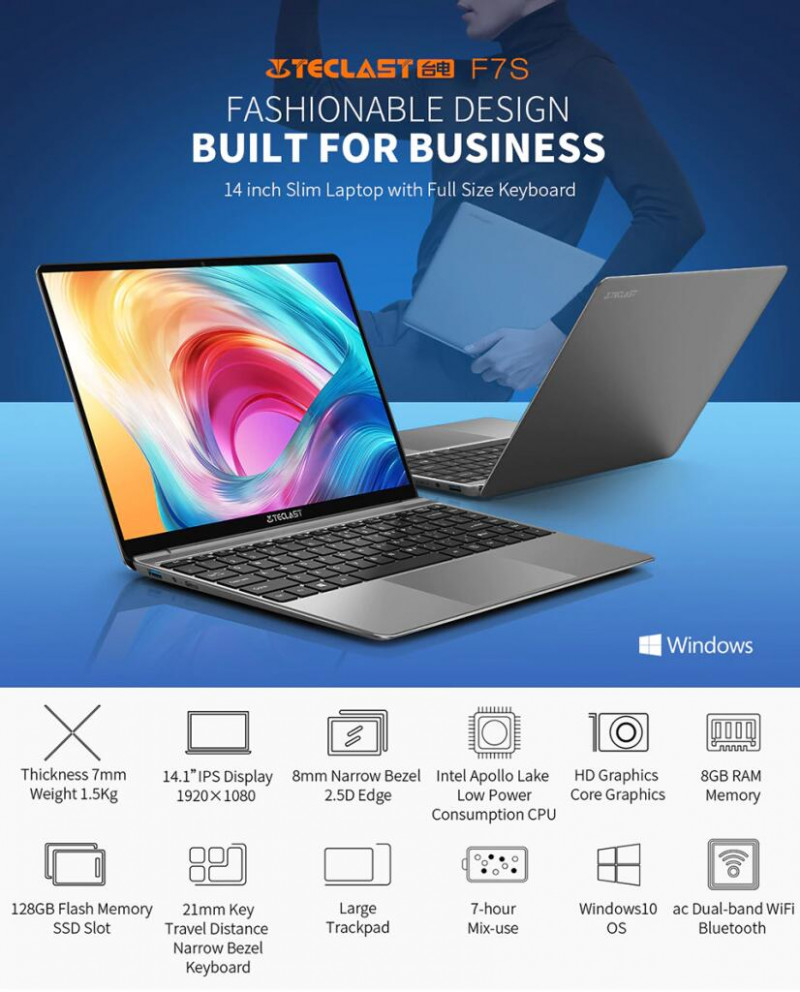 Ноутбук Teclast F7S 8/128Gb за 206.45$