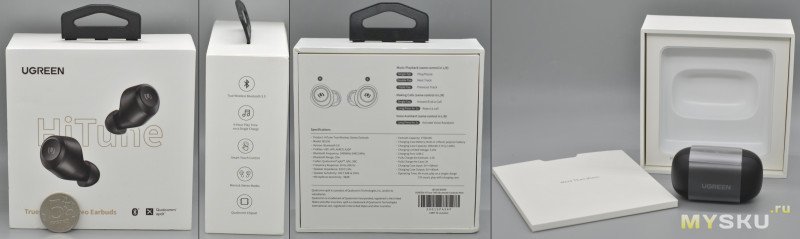 Беспроводные наушники UGREEN HiTune с Bluetooth 5.0 и aptX