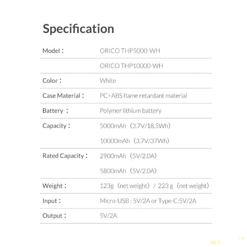 THP10000-WH очень странный повербанк от Orico.