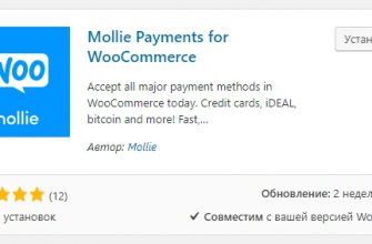 Способы оплаты плагин Mollie Payments for WooCommerce