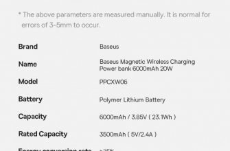 Магнитный внешний аккумулятор Baseus с беспроводной зарядкой за 25.99$